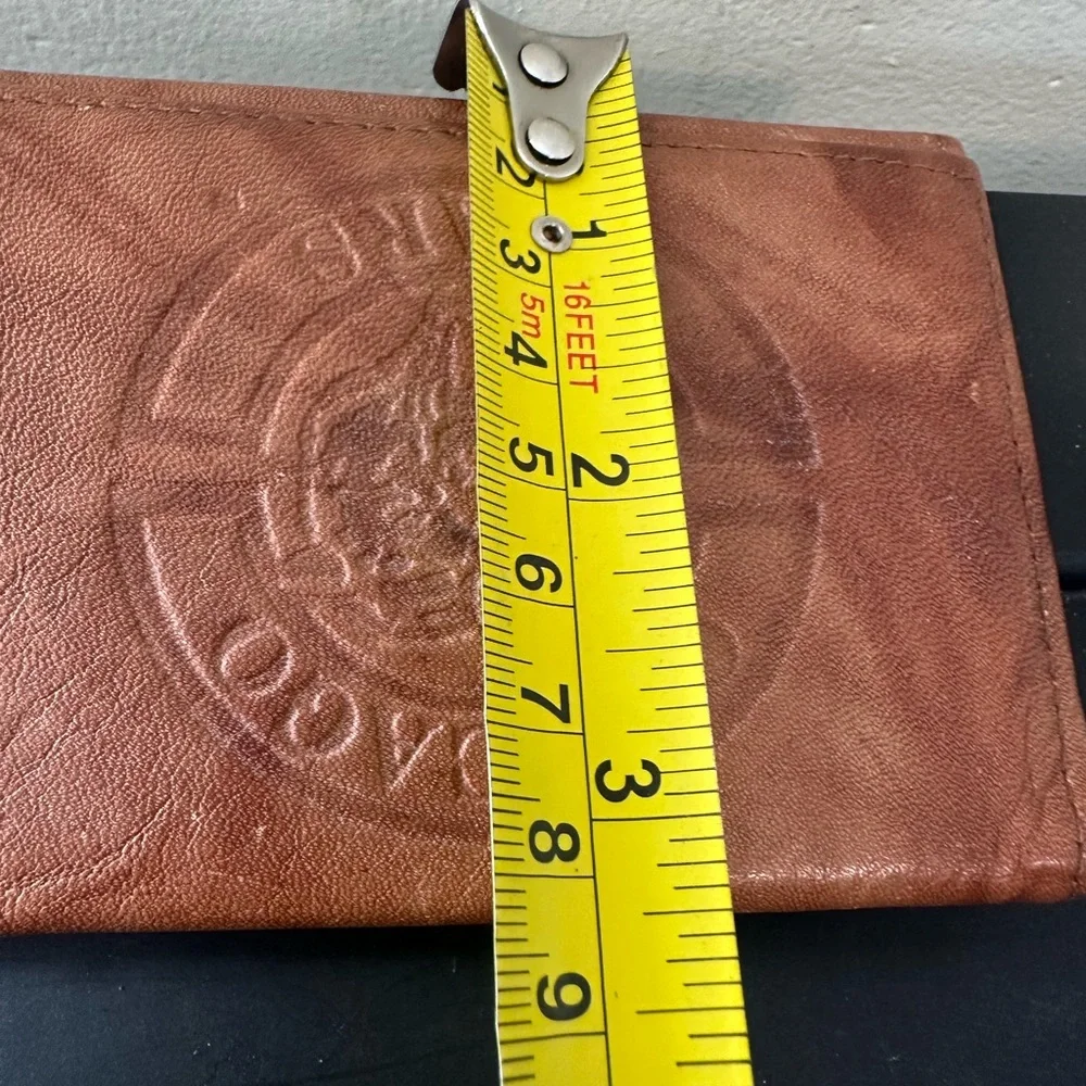 Chicago Bears Embossed Brown Leather Trifold Wallet